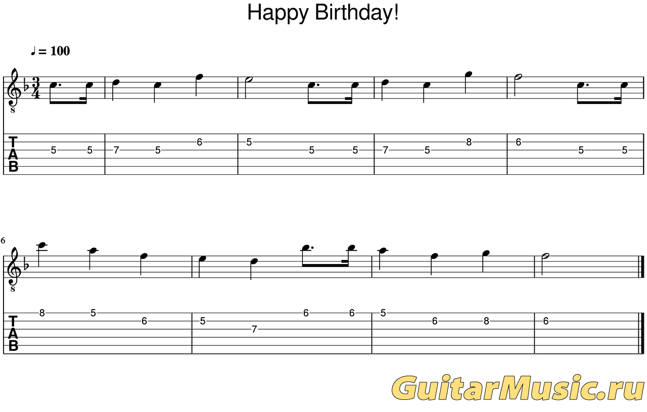Мелодия песни Happy Birthday!